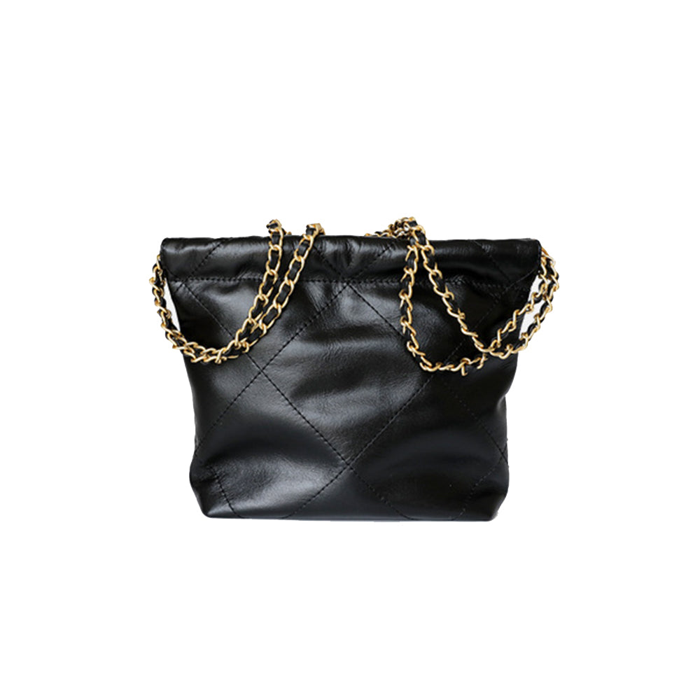 Chain And Pearl Quilted Cross Body Bag
