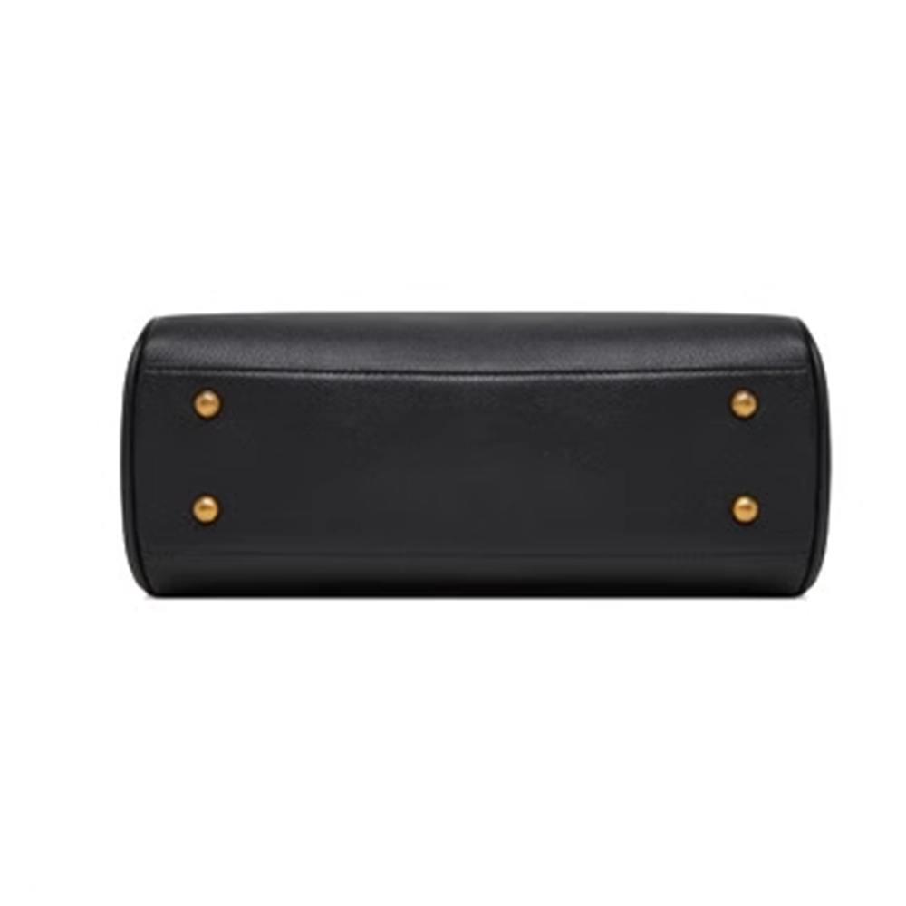 Metal Lock Buckled Tote Bag