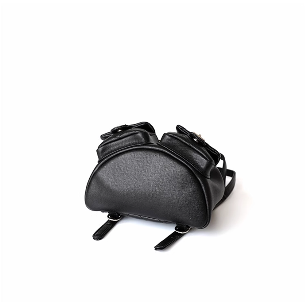 Buckled Quilted Backpack Bag