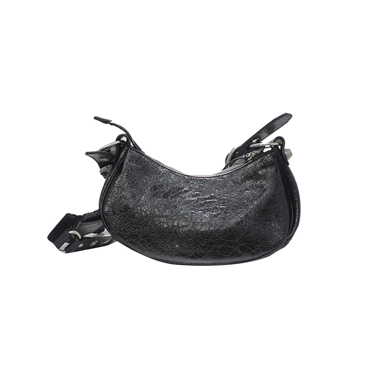 Buckled Leather Cross Body Bag - Small