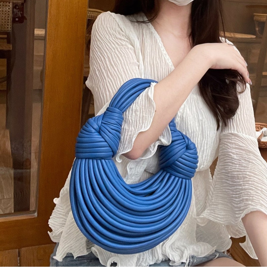 Knotted Leather Tote Bag