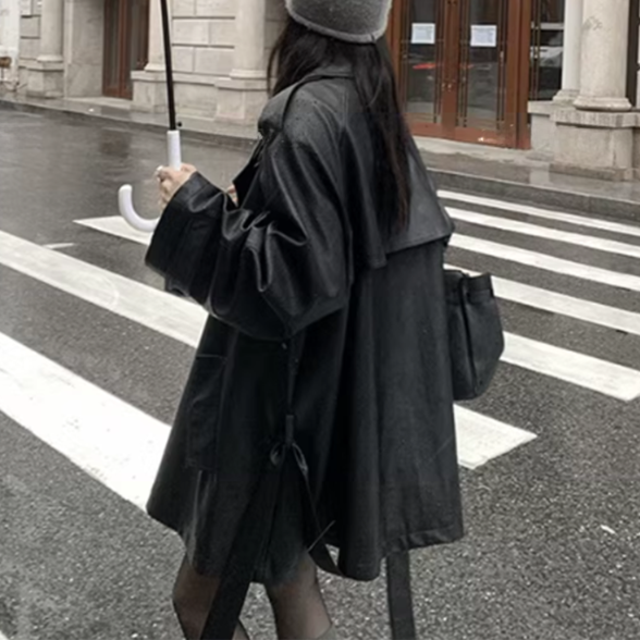 Leather Oversized Jacket