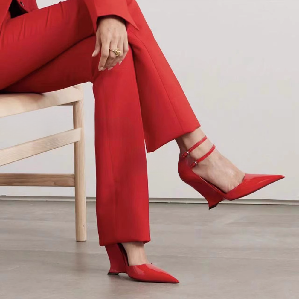 Ankle Strap Wedged Heel Sandals