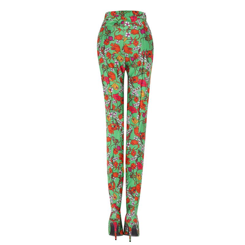 Printed Pointed Toe High Heel Boots