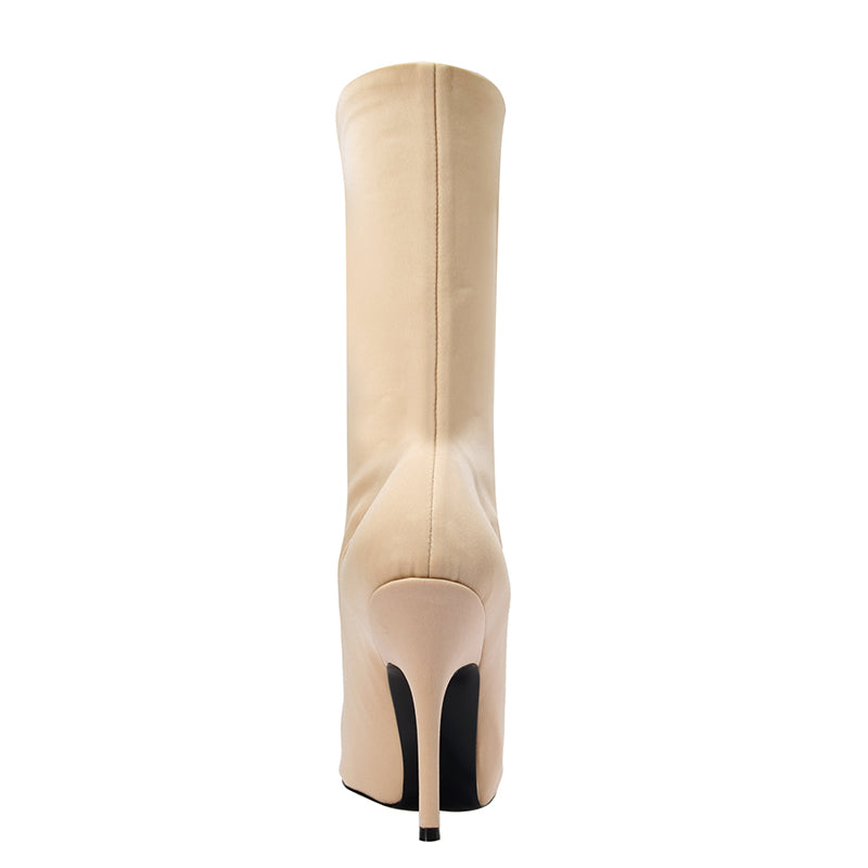 Super Pointed Toe Basic Sock Ankle Boots
