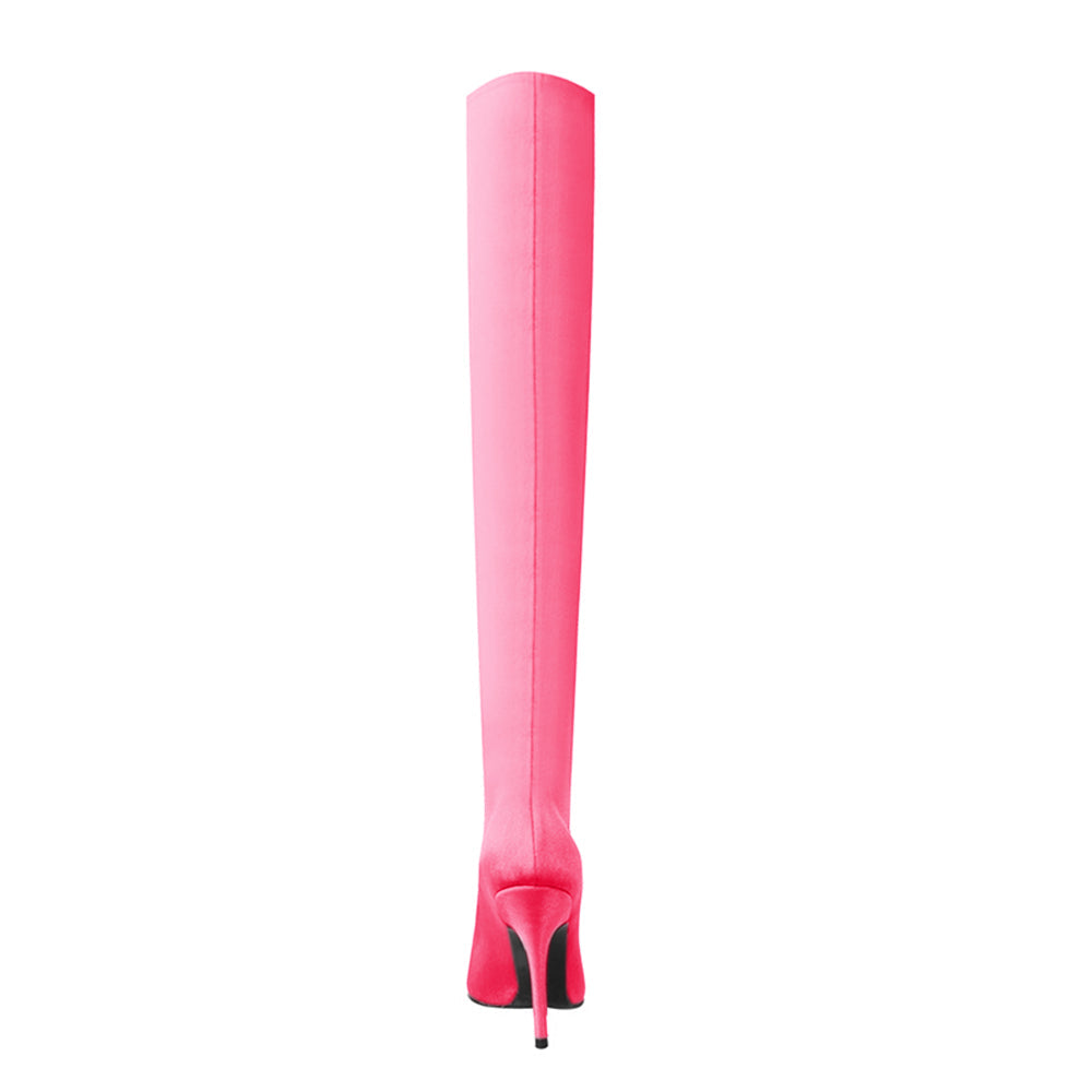 Super Pointed Toe Basic Over The Knee Sock Boots
