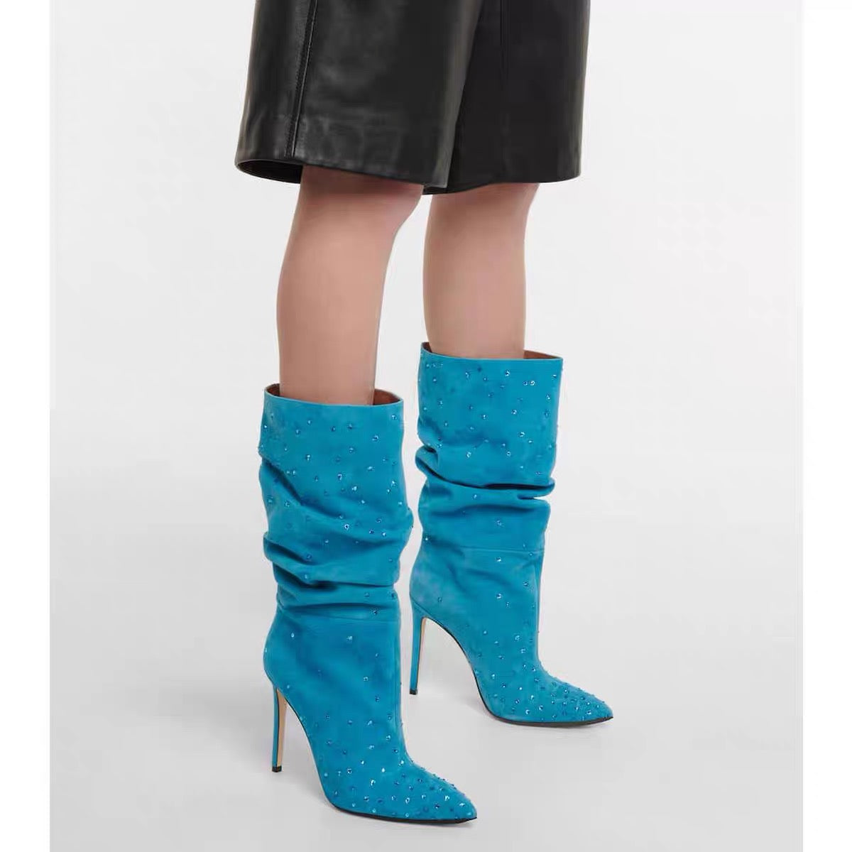 Diamante High Heel Ankle Boots