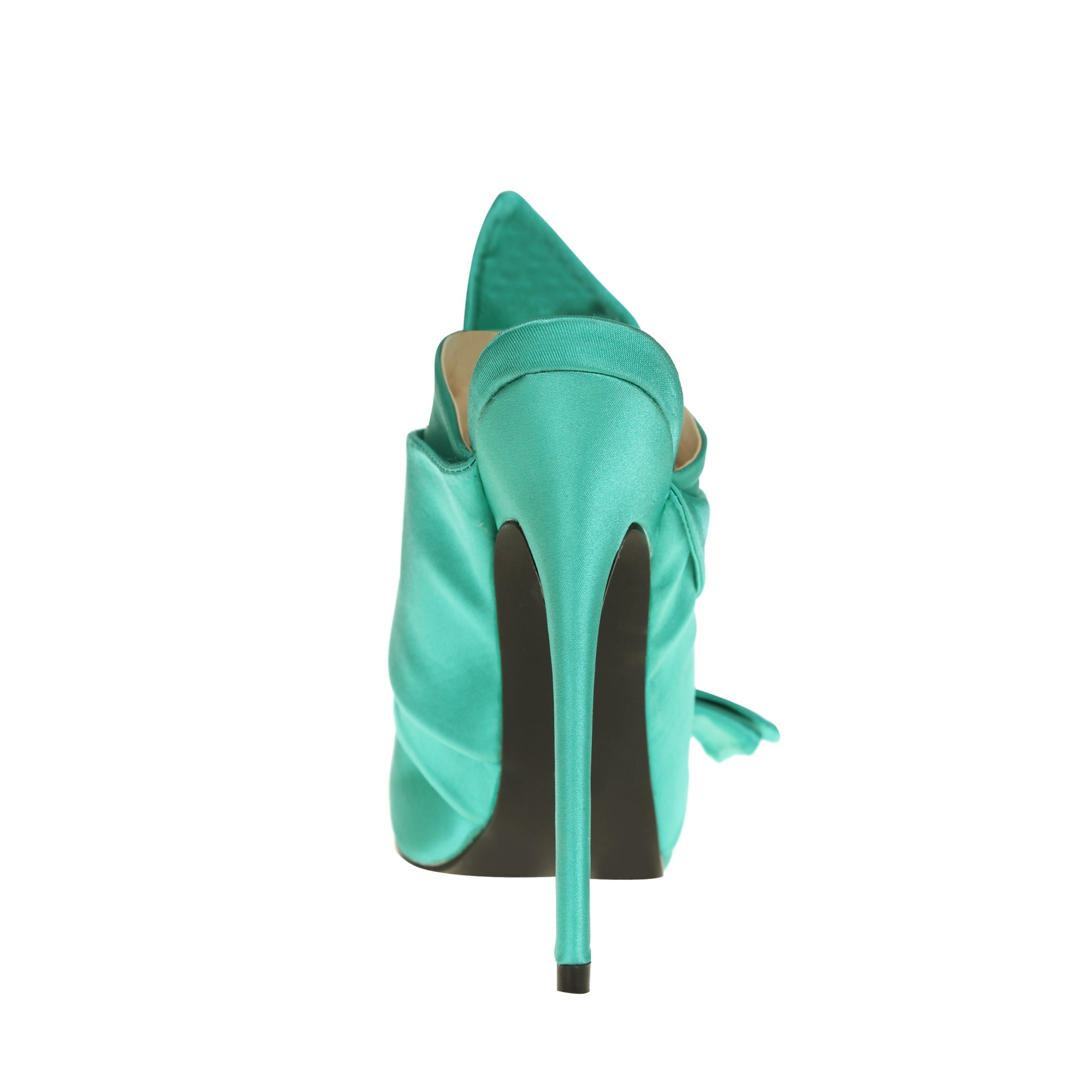Knotted Stiletto Heel Satin Mules Sandals