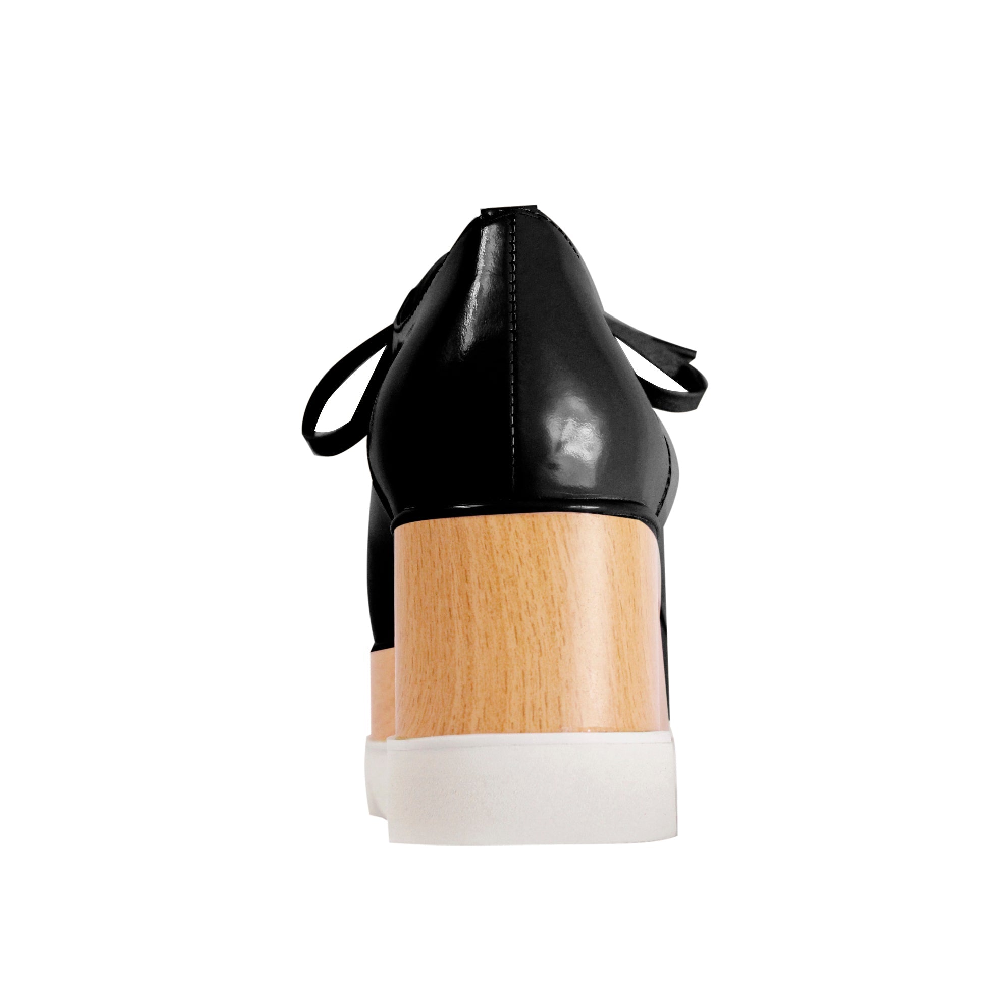 Lace Up Patent Leather Oxford Platform Sneakers