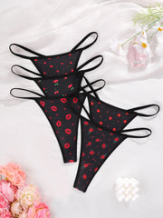 5Pack Women's Black Thongs
