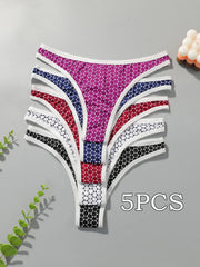 5Pcs Women's Seamless T-back G-String Panties