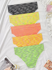 5pcs/Pack Mid Waist Seamless Breathable Comfortable Lady Briefs Lingerie