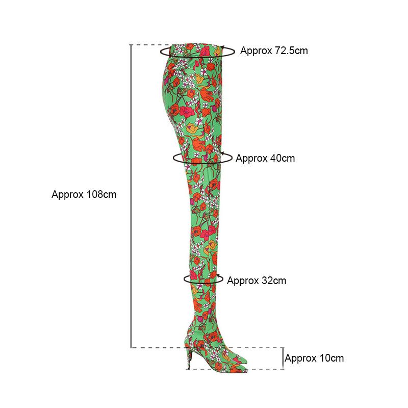 Printed Pointed Toe High Heel Boots