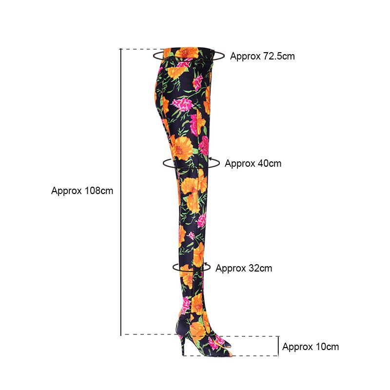 Printed Pointed Toe High Heel Boots