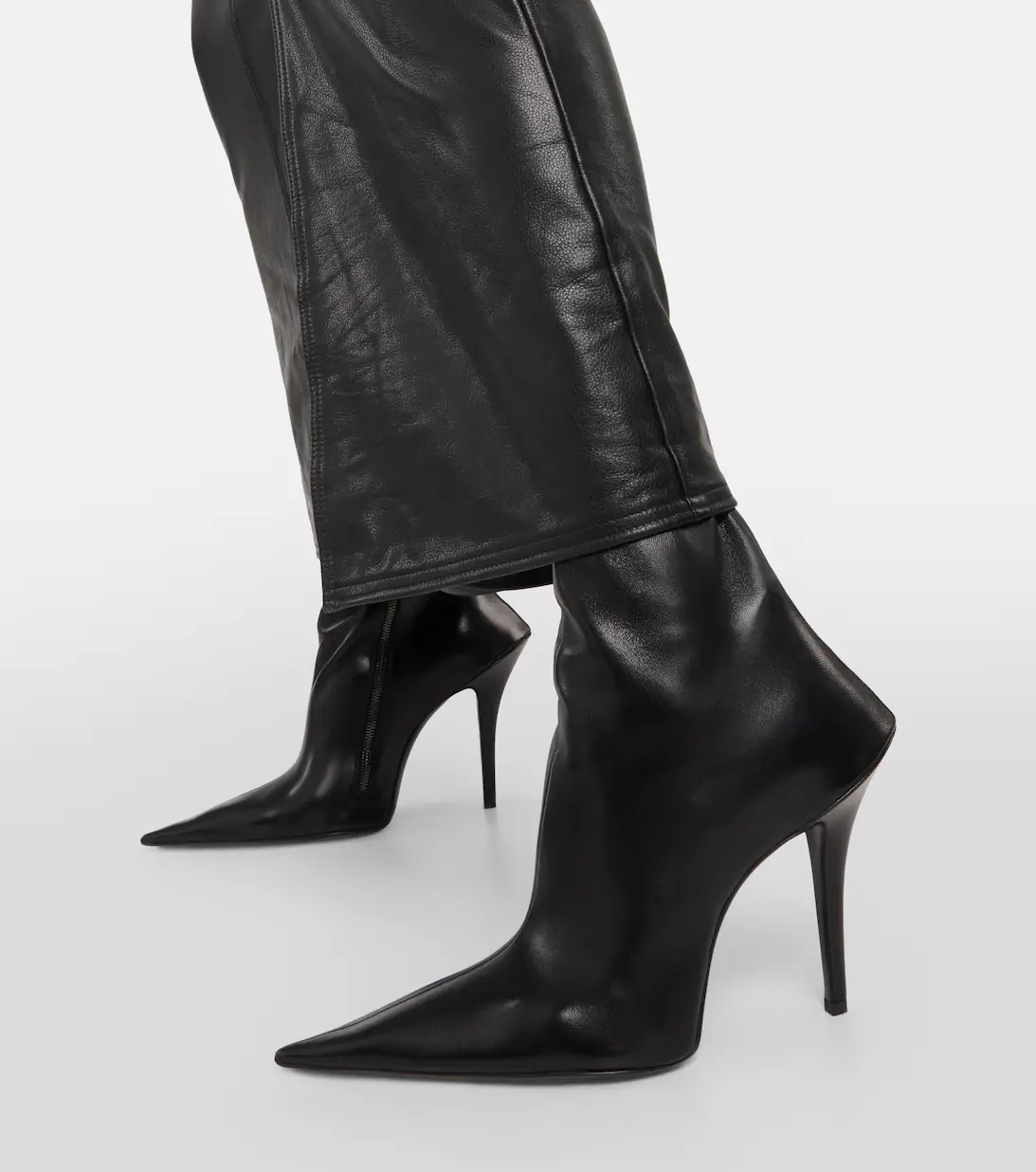 Leather High Heel Knee High Boots