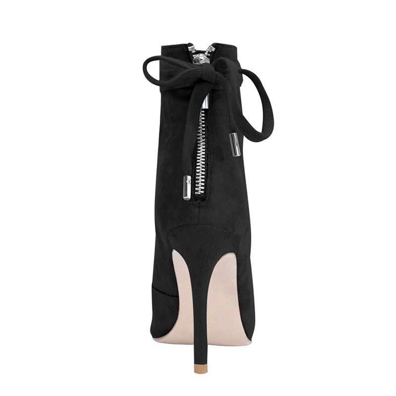 Lace Up Stiletto Heel Ankle Boots