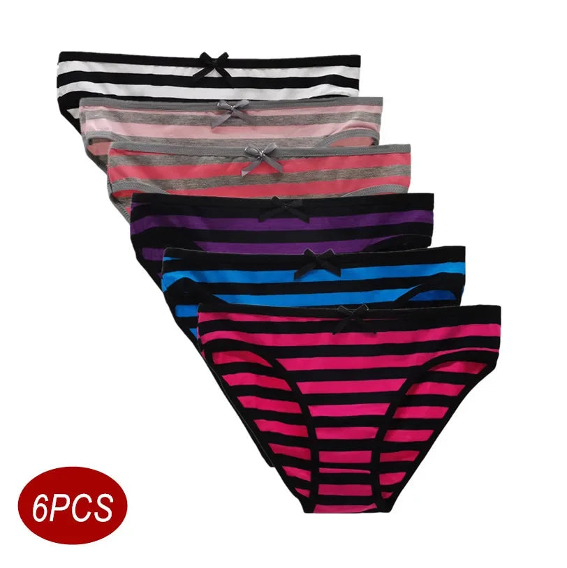 6PCS/Set Striped Cotton Panties