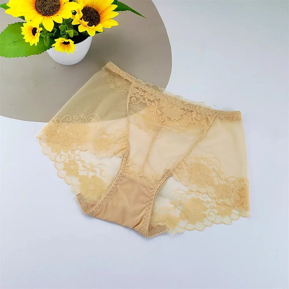 Big Size Sexy Women Transparent Lace Underwear
