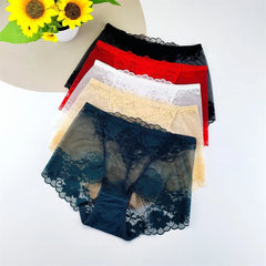 Big Size Sexy Women Transparent Lace Underwear