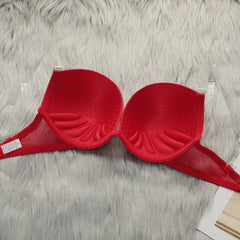 Big red 2-piece sexy invisible shoulder strap beautiful back Bra