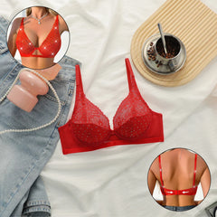 Elegant Red Lace Bra