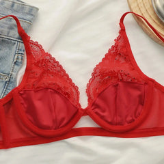 Elegant Red Lace Bra