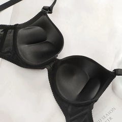 Black Lace Bow Underwire Bra