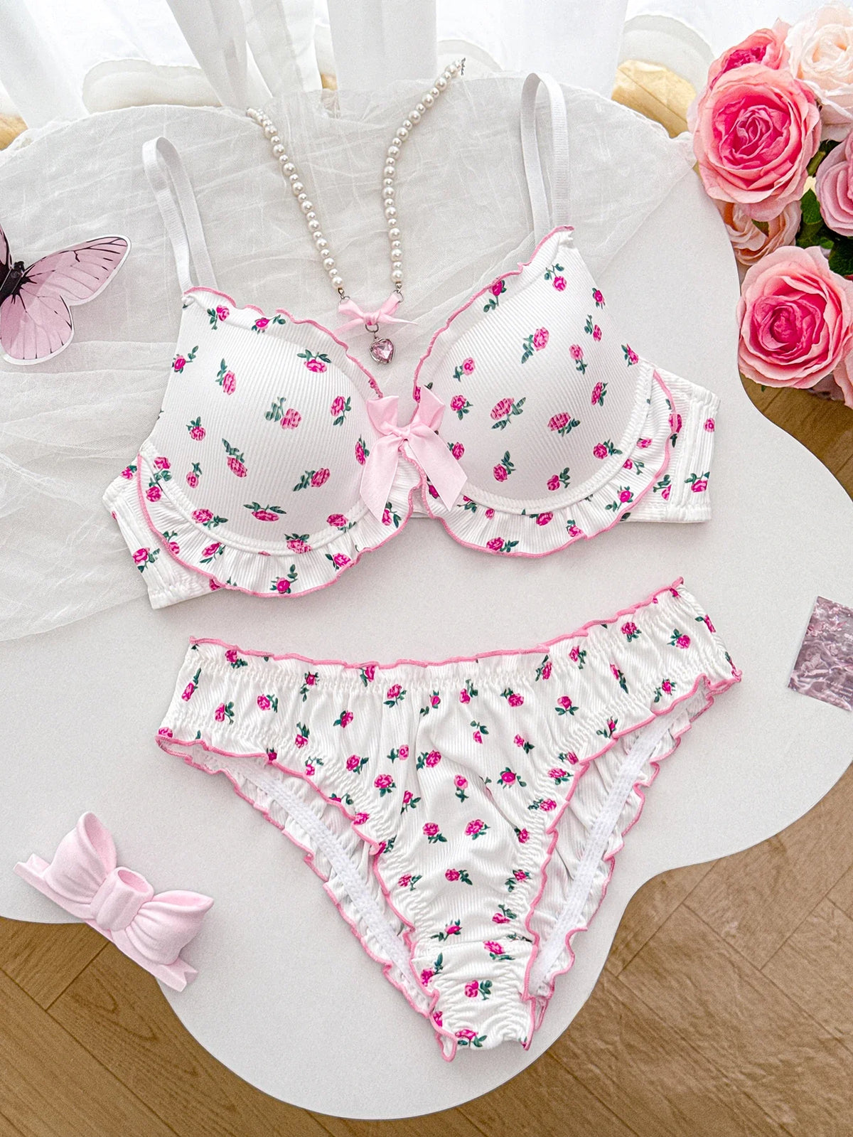 Floral A B C D Cup Women's Underwear