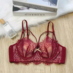 French Style Red Lace Hollow Out lingerie