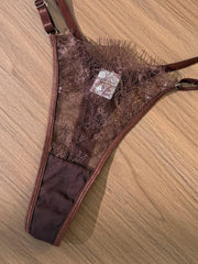 French Vintage Dark Brown Lace lingerie