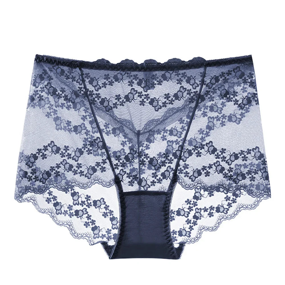Full Transparent High Waist Hollow Out Lace Underwear