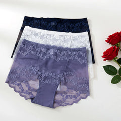 Full Transparent High Waist Hollow Out Lace Underwear