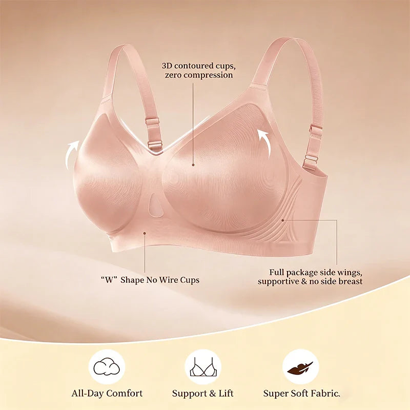High Side Wing Wireless Seamless Bras