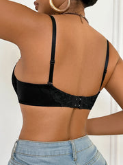 Lace Trim Solid Women's Bra