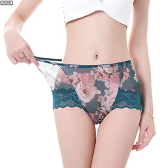 M-3XL Plus Size Printed Lace Panties
