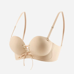 Mode Nouveau Soutien Gorge Epais Push Up Femme Sans Fil Ajustable Cordon Sans Couture Joli Dos Confortable Respirant