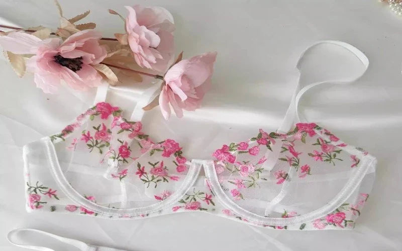 Arrivals Female Embroidered Lace Sheer Bra