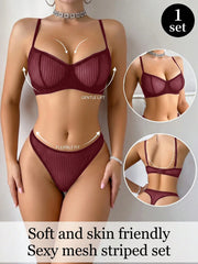 Red lace set pretty Underwire set  Party is eye-catching lingerie