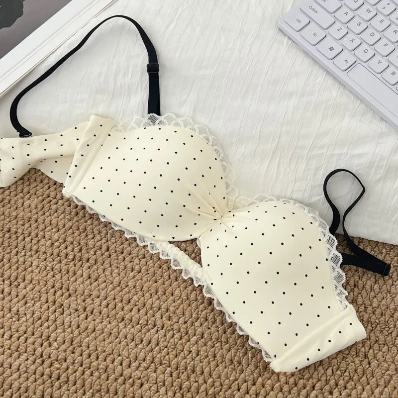 Women Sweet Lace Push Up Enhancing Wirefree Bra