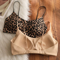 Novedades De Verano Sujetador Sin Costura Leopardo Para Mujer Sin Varilla Elevador Push Up Espalda Favorecedora Sin Cierre