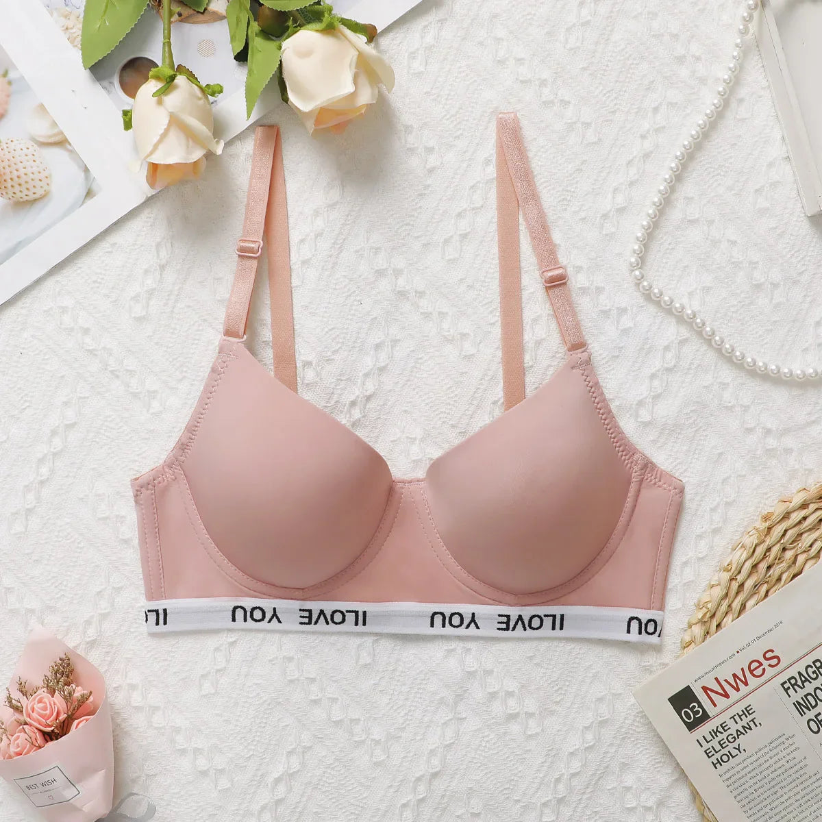Pink Letter Bra