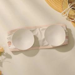 Pink Strapless Lace Bra