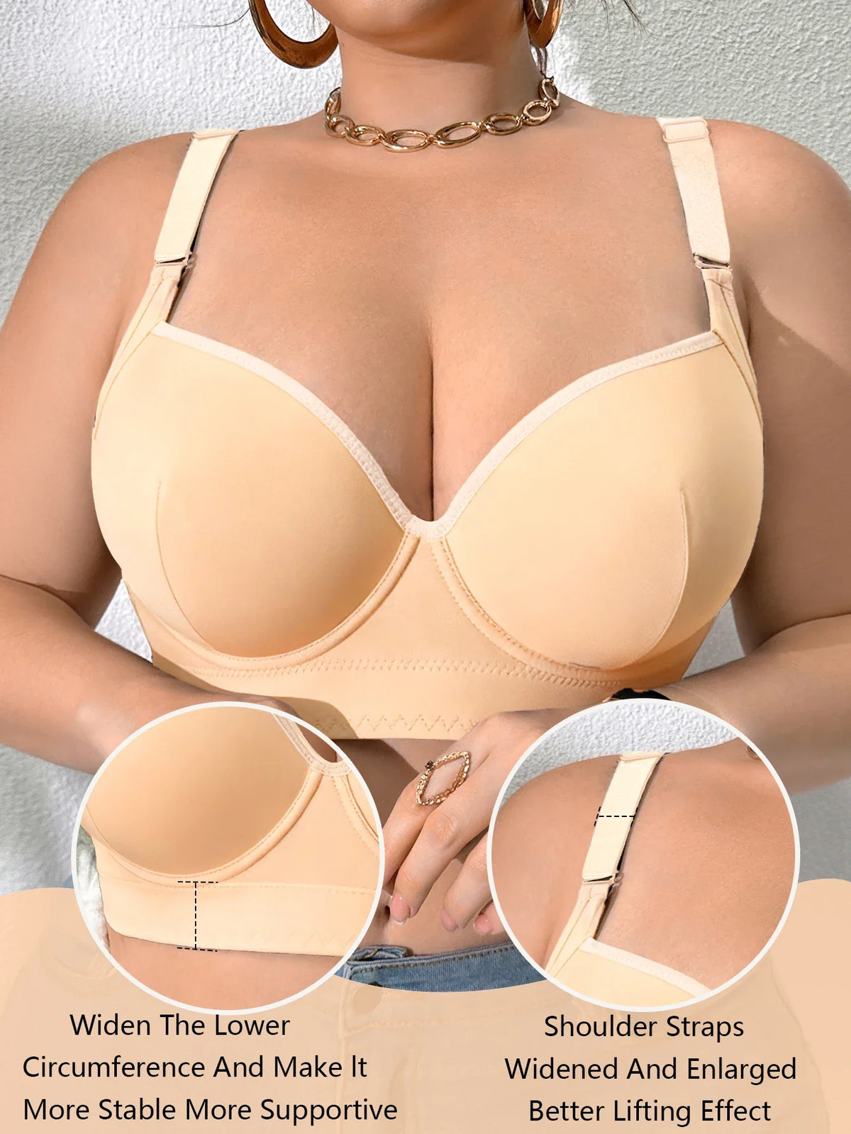 Plus Size Thin Cup Women's Bra