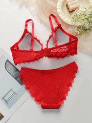 Red Lace Underwire Bra