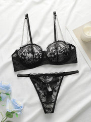 Sexy Black Lace Transparent Bra