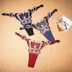 Sexy Butterfly Embroidery G-String Women's Panties