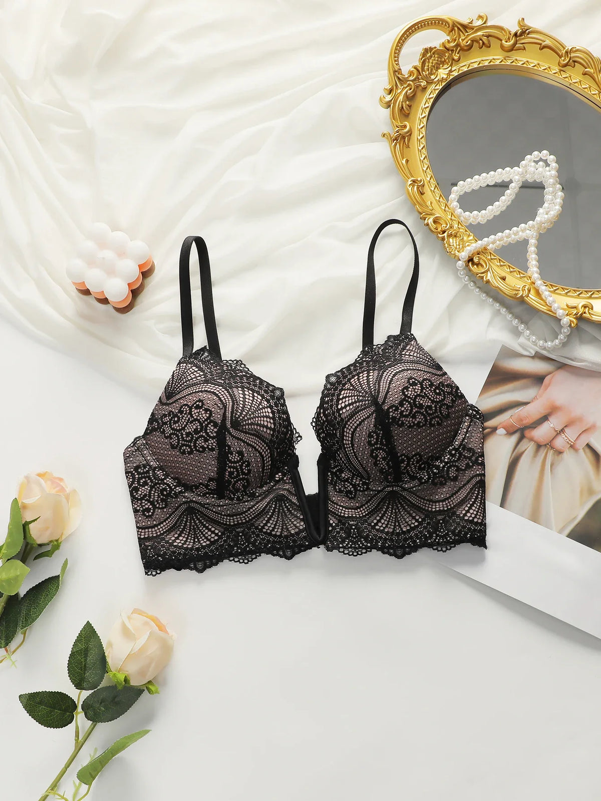 Sexy Deep V Lace Underwire Bra