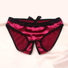 Sexy Open Crotch Smooth Silk Panties