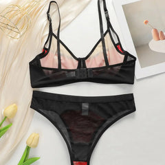 Sexy Red Lace Underwire Unpadded Bra