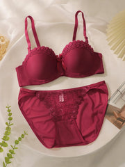 Sexy Red Underwire Push Up Bra